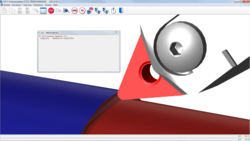 Rücksimulation mit B-Achse - Detailansicht (roter Kreis)
